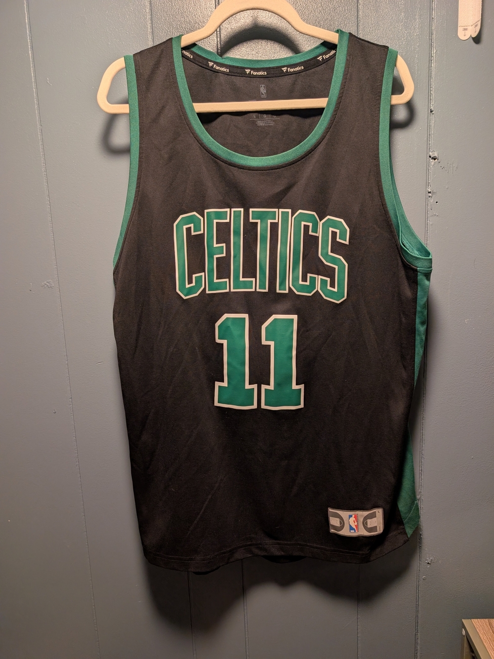 Nike Boston Celtics #11 Black and Green Basketball Jersey